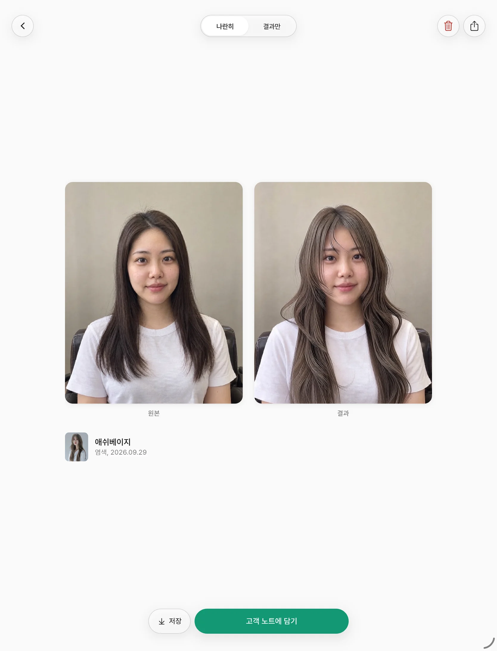 염색 합성 결과